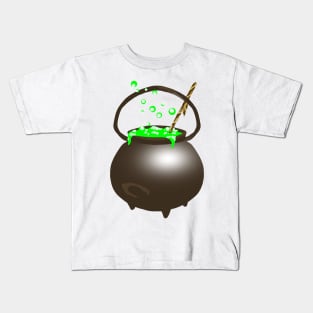 Black cauldron and magic soup Kids T-Shirt